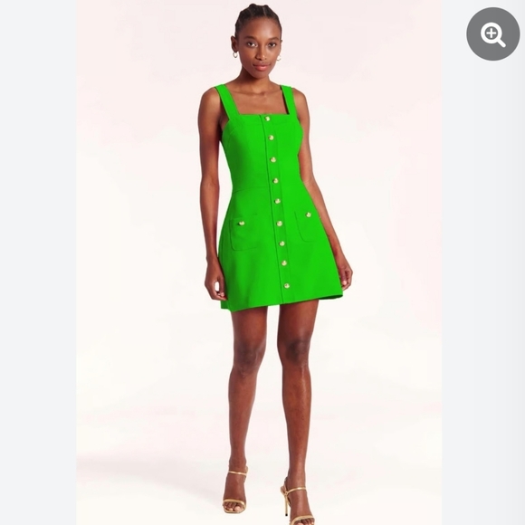 amanda uprichard green mini dress Strapless Mini Puzzle Dress in Fern | S main image 0